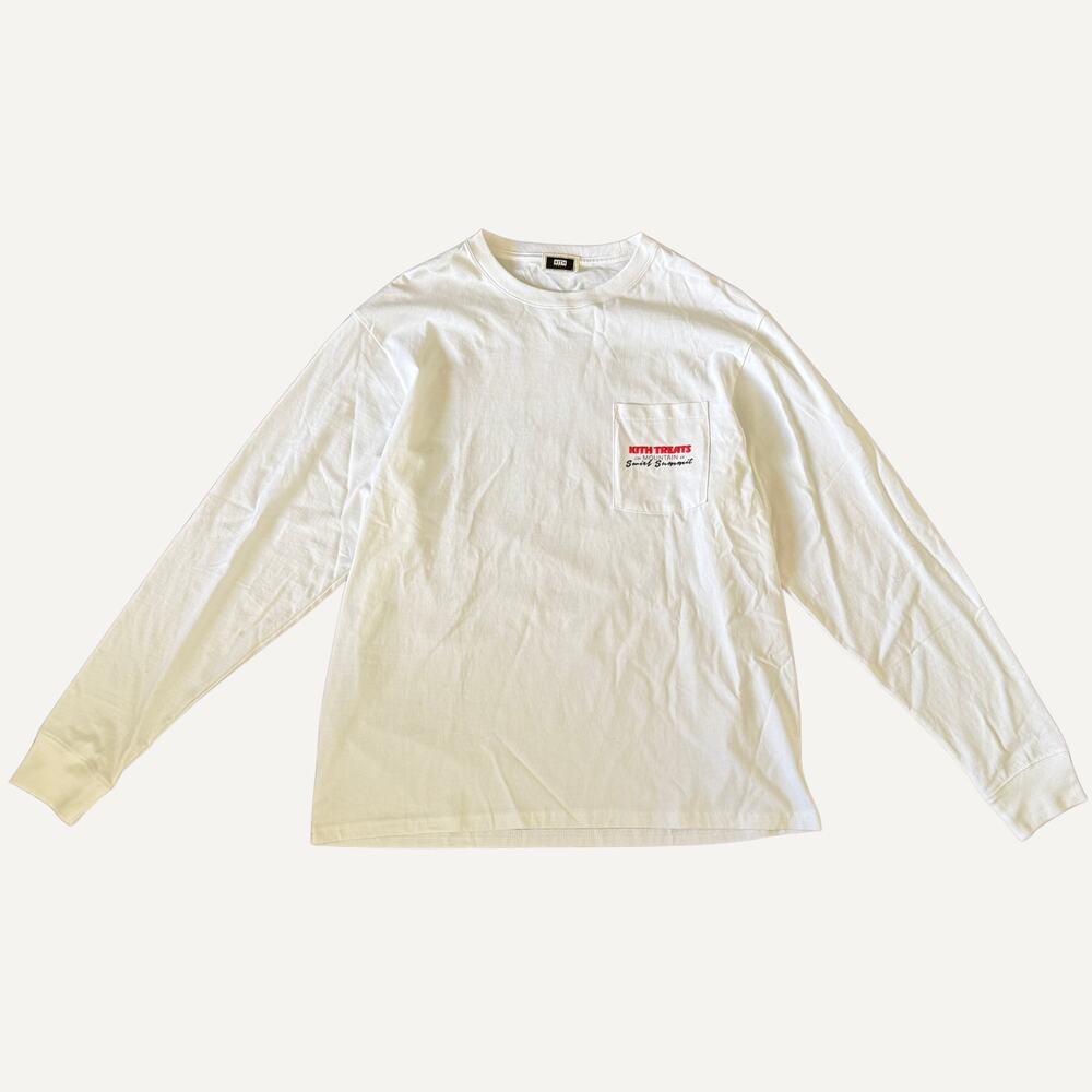 Kith Treats Swirl Summit Lodge Long Sleeve Tee White Men's Size XL Cotton